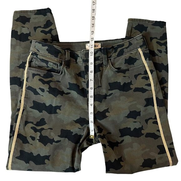 L'Agence Margot Green Camo Stone Gold Stripe Skinny Jeans Size 27 High Rise - Picture 3 of 8